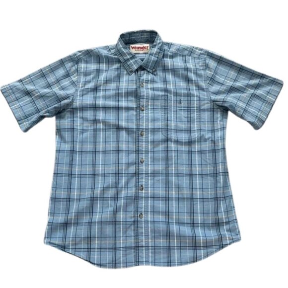 Wrangler Other - Rugged Wear Wrangler Wrinkle Resist Blue Ridge Plaid Button-Down Shirt - Size L